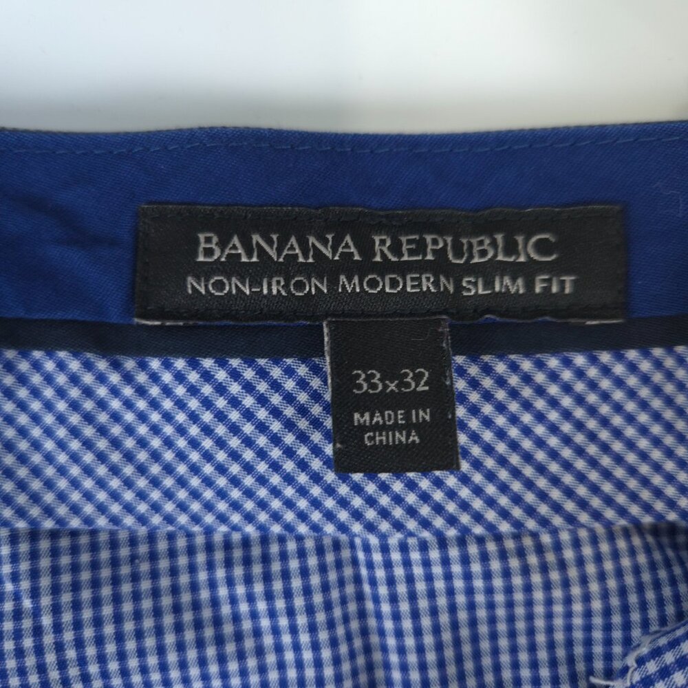 Banana Republic Modern Slim Pants 33x32 Gray Non Iron Dress - Picture 3 of 9